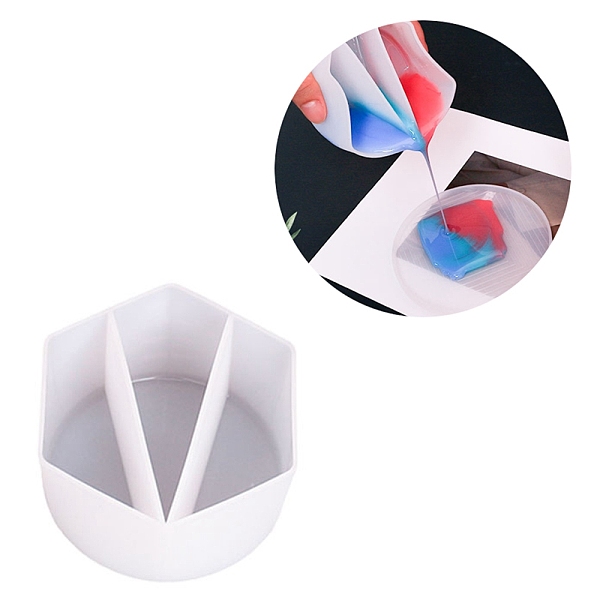 PandaHall Reusable Split Cup for Paint Pouring, Silicone Cups for Resin Mixing, 3 Dividers, White, 105x93x53mm, Inner Diameter...
PandaHall Reusable Split Cup for Paint Pouring, Silicone Cups for Resin Mixing, 3 Dividers, White, 105x93x53mm, Inner Diameter...