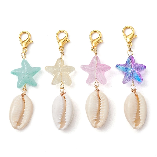 PandaHall Shell Pendent Decorations, Glass Starfish and Zinc Alloy Lobster Claw Clasps Charms, Mixed Color, 53mm Shell Shell Shape..., Multicolor
PandaHall Shell Pendent Decorations, Glass Starfish and Zinc Alloy Lobster Claw Clasps Charms, Mixed Color, 53mm Shell Shell Shape..., Multicolor