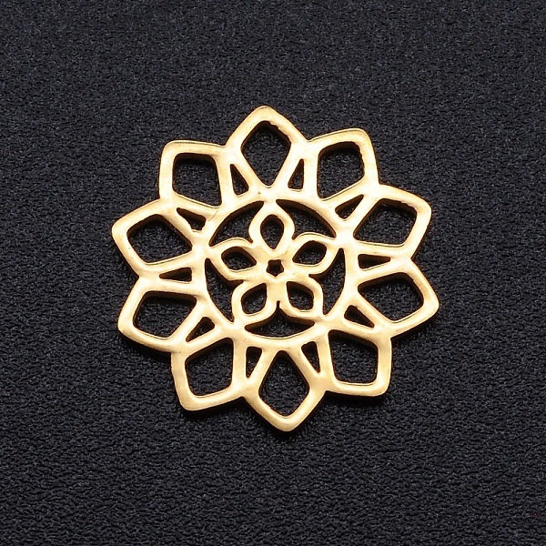 PandaHall 201 Stainless Steel Filigree Joiners Links, Laser Cut, Flower, Golden, 15x14.5x1mm 201 Stainless Steel Flower
PandaHall 201 Stainless Steel Filigree Joiners Links, Laser Cut, Flower, Golden, 15x14.5x1mm 201 Stainless Steel Flower