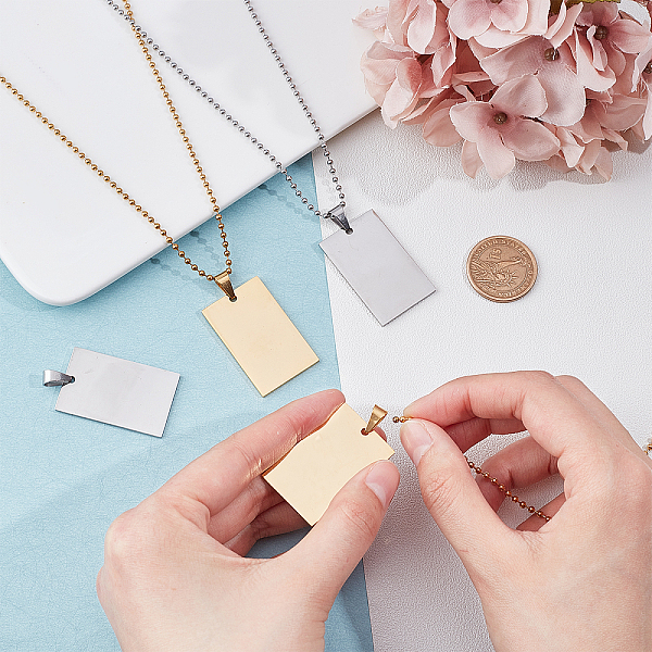 PandaHall Unicraftale DIY 304 Stainless Steel Pendant Necklace Making Kits, Including Ball Chain Necklace Makings & Pendants, Rectangle...
PandaHall Unicraftale DIY 304 Stainless Steel Pendant Necklace Making Kits, Including Ball Chain Necklace Makings & Pendants, Rectangle...
