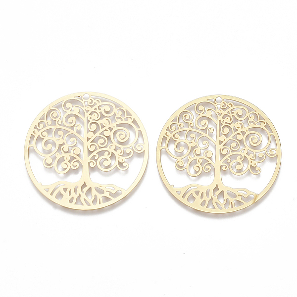 PandaHall Brass Pendants, Etched Metal Embellishments, Matte Style, Flat Round with Tree, Matte Gold Color, 35x0.3mm, Hole: 1.6mm Brass Flat...
PandaHall Brass Pendants, Etched Metal Embellishments, Matte Style, Flat Round with Tree, Matte Gold Color, 35x0.3mm, Hole: 1.6mm Brass Flat...