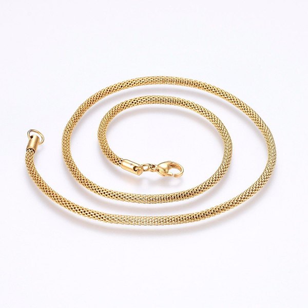 PandaHall 304 Stainless Steel Mesh Chain Necklaces, with Lobster Claw Clasps, Golden, 19.7 inch(50cm), 3.2mm 304 Stainless Steel
PandaHall 304 Stainless Steel Mesh Chain Necklaces, with Lobster Claw Clasps, Golden, 19.7 inch(50cm), 3.2mm 304 Stainless Steel
