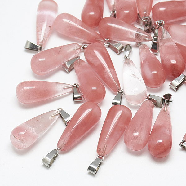 PandaHall Cherry Quartz Glass Pendants, with Stainless Steel Snap On Bails, teardrop, 28~30x10~12mm, Hole: 6x4mm Cherry Quartz Glass...
PandaHall Cherry Quartz Glass Pendants, with Stainless Steel Snap On Bails, teardrop, 28~30x10~12mm, Hole: 6x4mm Cherry Quartz Glass...