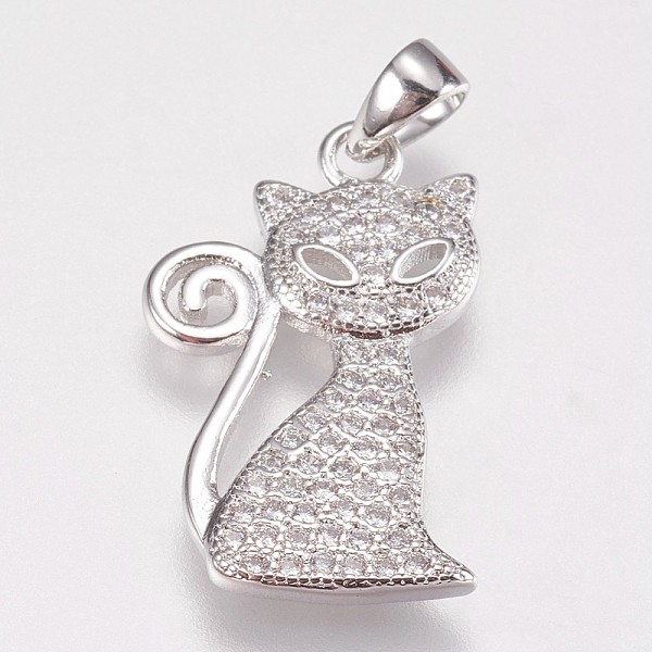 PandaHall Brass Micro Pave Cubic Zirconia Kitten Pendants, Cartoon Cat Shape, Platinum, 20.5x13x2mm, Hole: 2.5x4mm Brass+Cubic Zirconia Cat..., Clear
PandaHall Brass Micro Pave Cubic Zirconia Kitten Pendants, Cartoon Cat Shape, Platinum, 20.5x13x2mm, Hole: 2.5x4mm Brass+Cubic Zirconia Cat..., Clear