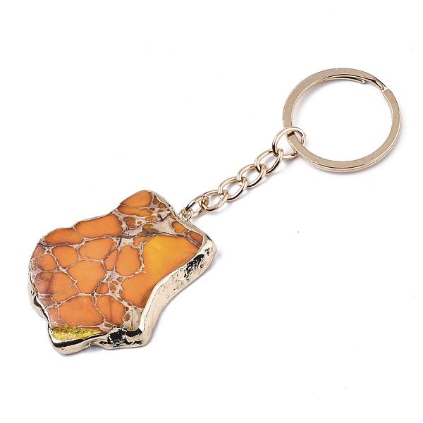 PandaHall Natural Regalite/Imperial Jasper/Sea Sediment Jasper Keychain, with Golden Plated Edge & Light Gold Stainless Steel Split Key..., Orange
PandaHall Natural Regalite/Imperial Jasper/Sea Sediment Jasper Keychain, with Golden Plated Edge & Light Gold Stainless Steel Split Key..., Orange