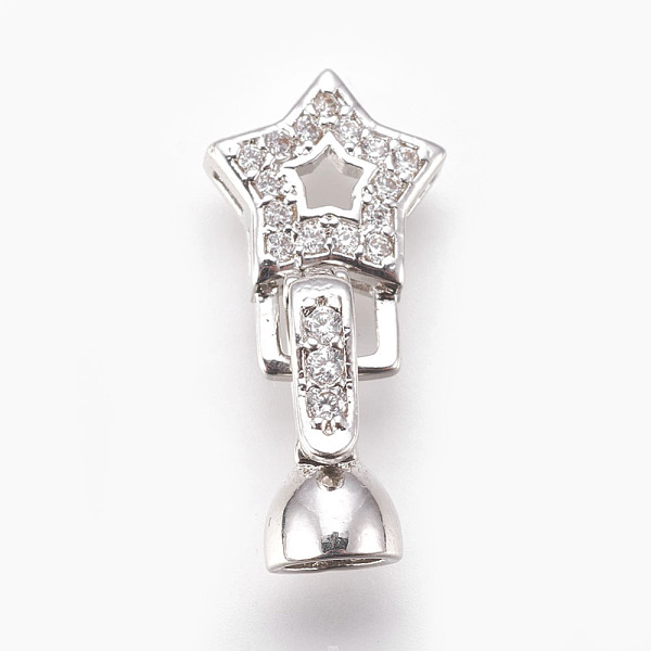 PandaHall Brass Micro Pave Cubic Zirconia Fold Over Clasps, Star, Clear, Real Platinum Plated, 23mm, Inner: 4mm Brass+Cubic Zirconia Clear
PandaHall Brass Micro Pave Cubic Zirconia Fold Over Clasps, Star, Clear, Real Platinum Plated, 23mm, Inner: 4mm Brass+Cubic Zirconia Clear