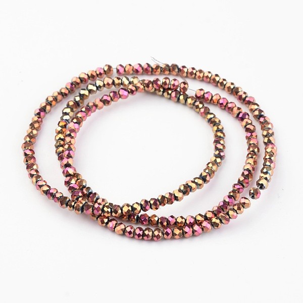 PandaHall Electroplate Glass Bead Strands, Faceted, Rondelle, Rose Gold Plated, 3x2mm, Hole: 1mm, about 196pcs/strand, 16 inch Glass...
PandaHall Electroplate Glass Bead Strands, Faceted, Rondelle, Rose Gold Plated, 3x2mm, Hole: 1mm, about 196pcs/strand, 16 inch Glass...
