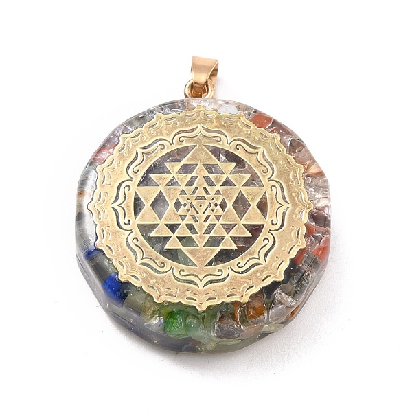 PandaHall Transparent Resin Pendants, with Chip Gemstone Beads and Alloy Findings, Flat Round, Golden, 41x35x11.5mm, Hole: 7.5x4mm...
PandaHall Transparent Resin Pendants, with Chip Gemstone Beads and Alloy Findings, Flat Round, Golden, 41x35x11.5mm, Hole: 7.5x4mm...