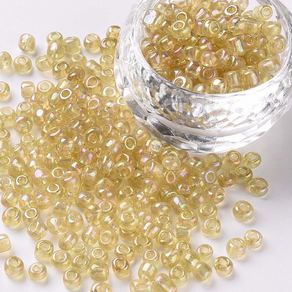 PandaHall 6/0 Round Glass Seed Beads, Transparent Colours Rainbow, Round Hole, Pale Goldenrod, 6/0, 4mm, Hole: 1.5mm, about 500pcs/50g...
PandaHall 6/0 Round Glass Seed Beads, Transparent Colours Rainbow, Round Hole, Pale Goldenrod, 6/0, 4mm, Hole: 1.5mm, about 500pcs/50g...