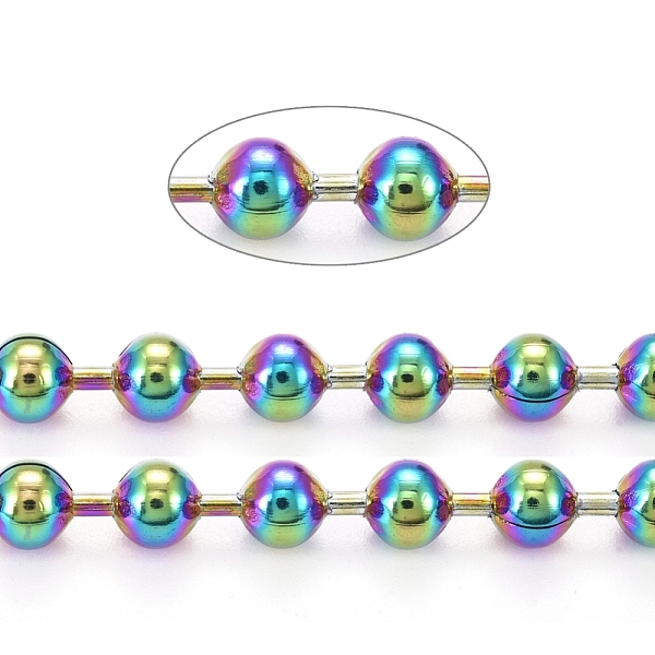 PandaHall Ion Plating(IP) 304 Stainless Steel Ball Chains, with Spool, Rainbow Color, 4mm, about 32.8 Feet(10m)/roll 304 Stainless Steel
PandaHall Ion Plating(IP) 304 Stainless Steel Ball Chains, with Spool, Rainbow Color, 4mm, about 32.8 Feet(10m)/roll 304 Stainless Steel