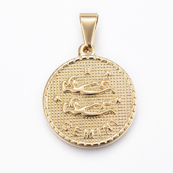 PandaHall Real 18K Gold Plated 304 Stainless Steel Pendants, Flat Round with Twelve Constellation/Zodiac Sign, Gemini, 29x25x3.2mm, Hole...
PandaHall Real 18K Gold Plated 304 Stainless Steel Pendants, Flat Round with Twelve Constellation/Zodiac Sign, Gemini, 29x25x3.2mm, Hole...