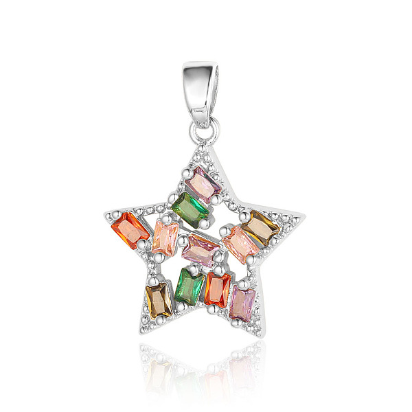 PandaHall Brass Colorful Cubic Zirconia Pendants, Star Charms, Platinum, 19x18x3.6mm Brass+Cubic Zirconia Star
PandaHall Brass Colorful Cubic Zirconia Pendants, Star Charms, Platinum, 19x18x3.6mm Brass+Cubic Zirconia Star