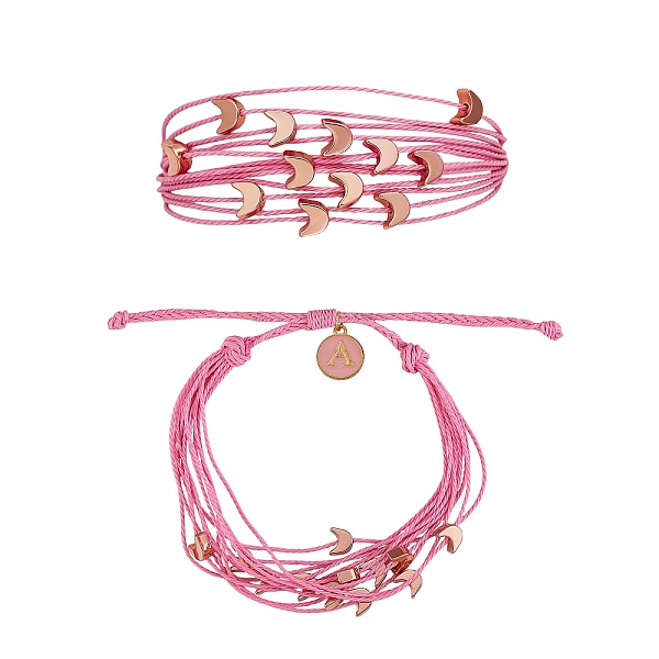 PandaHall Multi String Cord Bracelet with Initial Letter A Charm, Moon and Star Adjustable Bracelet for Women, Pink, Inner Diameter...
PandaHall Multi String Cord Bracelet with Initial Letter A Charm, Moon and Star Adjustable Bracelet for Women, Pink, Inner Diameter...