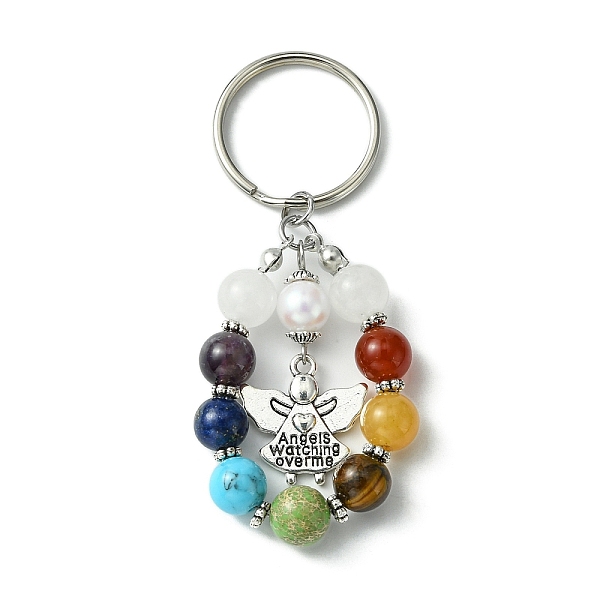 PandaHall 7 Chakra Gemstone Bead Pendant Keychain with Tibetan Style Alloy Charm, for Car Key Bag Ornament, Angel & Fairy, 7.7cm Alloy Angel...
PandaHall 7 Chakra Gemstone Bead Pendant Keychain with Tibetan Style Alloy Charm, for Car Key Bag Ornament, Angel & Fairy, 7.7cm Alloy Angel...