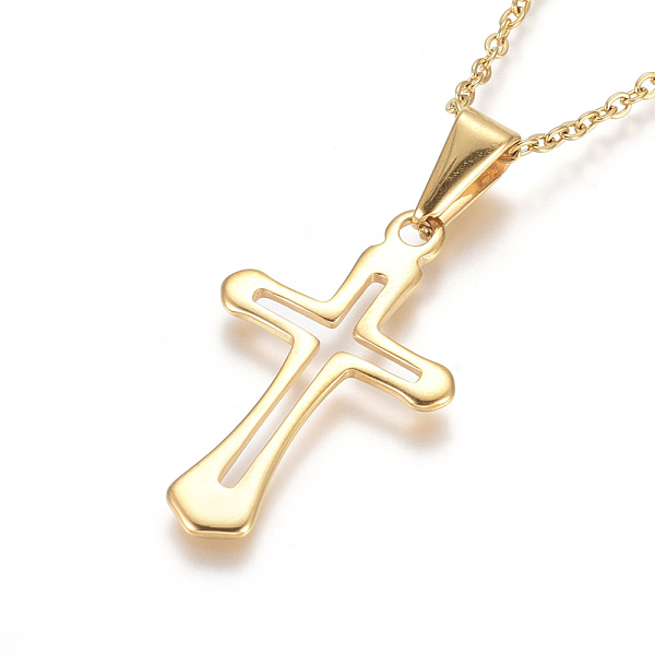 PandaHall 304 Stainless Steel Pendant Necklaces, with Cable Chains and Lobster Claw Clasps, for Religion, Cross, Golden, 17.6 inch(44.8cm)...
PandaHall 304 Stainless Steel Pendant Necklaces, with Cable Chains and Lobster Claw Clasps, for Religion, Cross, Golden, 17.6 inch(44.8cm)...