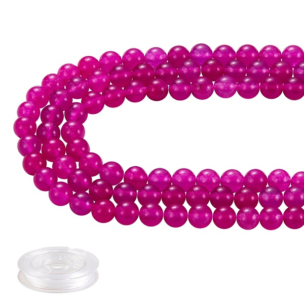 PandaHall DIY Jewelry Bracelet Making Kits, 3 Strands 8mm Dyed Round Natural White Jade Beads and Flat Elastic Thread, Magenta, 8mm, Hole..., Pink
PandaHall DIY Jewelry Bracelet Making Kits, 3 Strands 8mm Dyed Round Natural White Jade Beads and Flat Elastic Thread, Magenta, 8mm, Hole..., Pink