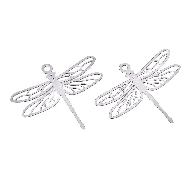 PandaHall 201 Stainless Steel Filigree Pendants, Etched Metal Embellishments, Dragonfly, Stainless Steel Color, 29x34.5x0.2mm, Hole: 1.8mm...
PandaHall 201 Stainless Steel Filigree Pendants, Etched Metal Embellishments, Dragonfly, Stainless Steel Color, 29x34.5x0.2mm, Hole: 1.8mm...