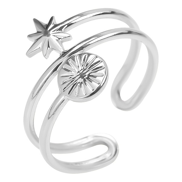 PandaHall Vintage Titanium Steel Sun Star Wrap Open Cuff Ring for Women Men, Couple Rings, Stainless Steel Color Titanium Steel Star
PandaHall Vintage Titanium Steel Sun Star Wrap Open Cuff Ring for Women Men, Couple Rings, Stainless Steel Color Titanium Steel Star