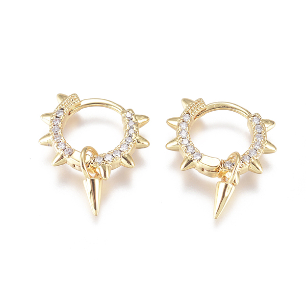 PandaHall Punk Style Brass Huggie Hoop Earrings, with Clear Cubic Zirconia, Golden, 17x13x3mm, Pin: 0.8mm Brass Ring Clear
PandaHall Punk Style Brass Huggie Hoop Earrings, with Clear Cubic Zirconia, Golden, 17x13x3mm, Pin: 0.8mm Brass Ring Clear