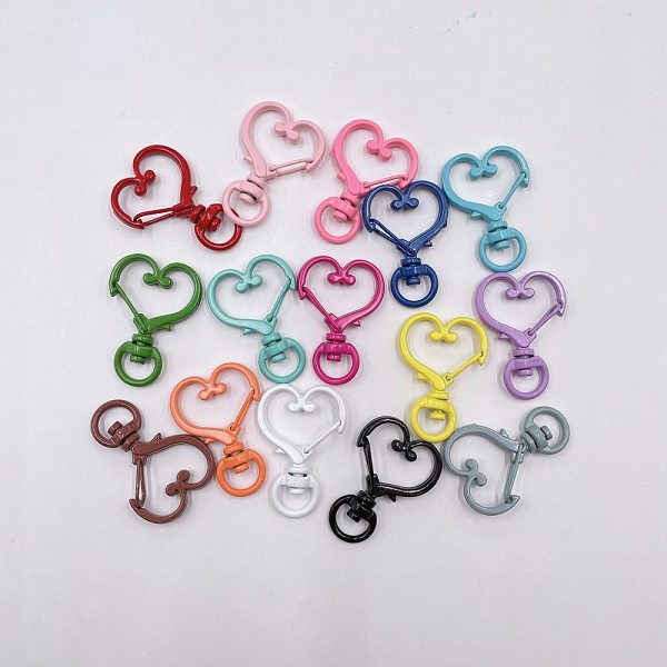 PandaHall Spray Painted Zinc Alloy Swivel Clasps, Swivel Snap Hook, Heart, Mixed Color, 34x24mm, Hole: 9mm Alloy Multicolor
PandaHall Spray Painted Zinc Alloy Swivel Clasps, Swivel Snap Hook, Heart, Mixed Color, 34x24mm, Hole: 9mm Alloy Multicolor