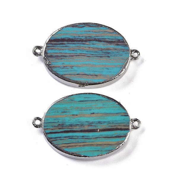 PandaHall Synthetic Picture Jasper Dyed Connector Charms, Oval Links with Brass Findings, Dark Cyan, Platinum, 43x25x7mm, Hole: 2mm Picture...
PandaHall Synthetic Picture Jasper Dyed Connector Charms, Oval Links with Brass Findings, Dark Cyan, Platinum, 43x25x7mm, Hole: 2mm Picture...