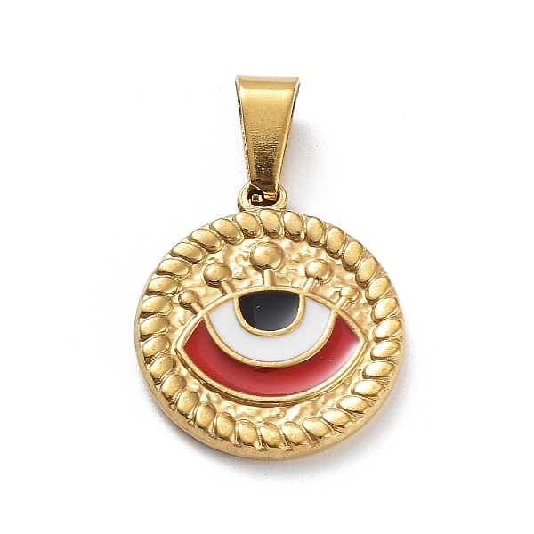 PandaHall Ion Plating(IP) 304 Stainless Steel Pendants, with Enamel, Golden, Flat Round with Evil Eye Charm, Crimson, 18.5x16.5x2mm, Hole..., Pink
PandaHall Ion Plating(IP) 304 Stainless Steel Pendants, with Enamel, Golden, Flat Round with Evil Eye Charm, Crimson, 18.5x16.5x2mm, Hole..., Pink