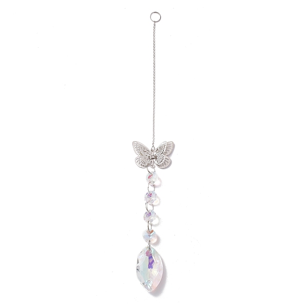 PandaHall Hanging Suncatcher, Iron & Faceted Glass Pendant Decorations, with Jump Ring, Butterfly, Clear AB, 330x1mm, Hole: 11mm Iron..., White
PandaHall Hanging Suncatcher, Iron & Faceted Glass Pendant Decorations, with Jump Ring, Butterfly, Clear AB, 330x1mm, Hole: 11mm Iron..., White