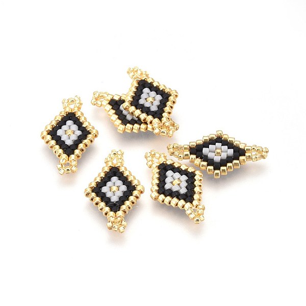 PandaHall MIYUKI & TOHO Handmade Japanese Seed Beads Links, Loom Pattern, Rhombus, Black, 21.5~22x12x1.7mm, Hole: 2mm Glass Rhombus Black
PandaHall MIYUKI & TOHO Handmade Japanese Seed Beads Links, Loom Pattern, Rhombus, Black, 21.5~22x12x1.7mm, Hole: 2mm Glass Rhombus Black