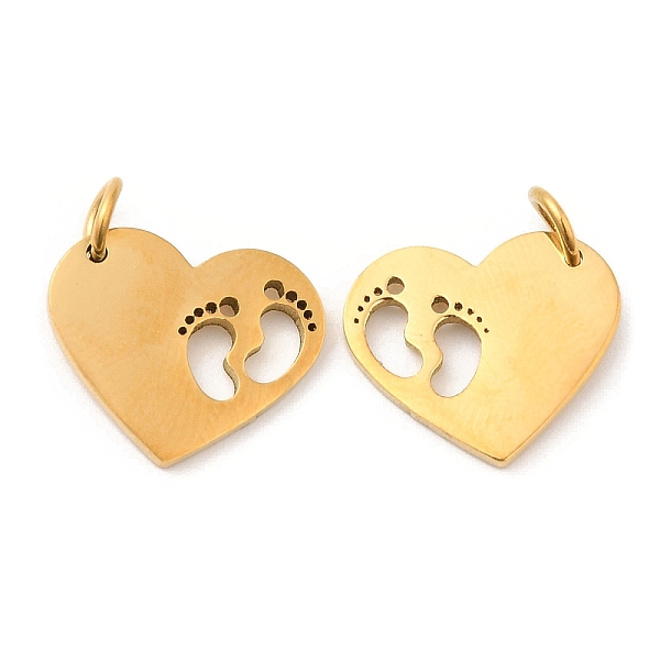 PandaHall Vacuum Plating 304 Stainless Steel Pendants, with Jump Ring, Heart with Footprint Charm, Golden, 12.5x14.5x1.4mm, Hole: 3.2mm 304...
PandaHall Vacuum Plating 304 Stainless Steel Pendants, with Jump Ring, Heart with Footprint Charm, Golden, 12.5x14.5x1.4mm, Hole: 3.2mm 304...
