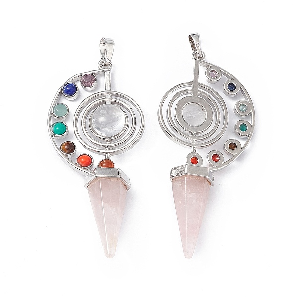 PandaHall 7 Chakra Natural Rose Quartz Big Pendants, Faceted Cone Charms, with Platinum Tone Brass Findings, 69x30x13mm, Hole: 5mm Rose...
PandaHall 7 Chakra Natural Rose Quartz Big Pendants, Faceted Cone Charms, with Platinum Tone Brass Findings, 69x30x13mm, Hole: 5mm Rose...