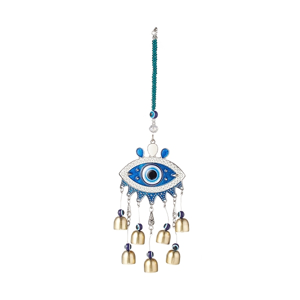 PandaHall Handmade Lampwork Evil Eye Wind Chines, with Glass Rhinestone, Iron Iron Bell, Resin Bead & Alloy Enamel Finding, Blue, 340mm...
PandaHall Handmade Lampwork Evil Eye Wind Chines, with Glass Rhinestone, Iron Iron Bell, Resin Bead & Alloy Enamel Finding, Blue, 340mm...