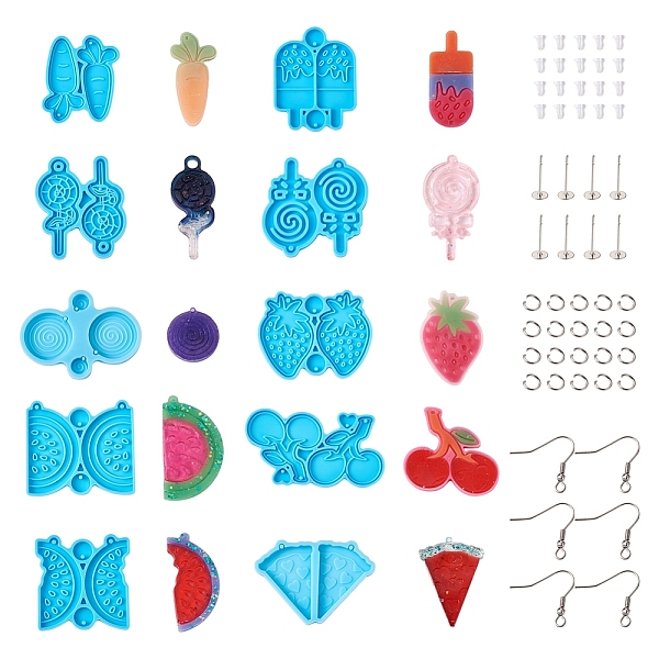 PandaHall 10Pcs 10 Style DIY Dangle Earrings Silicone Molds, Resin Casting Molds, Lolipop & Ice Cream & Kiwi Fruit & Strawberry & Watermelon...
PandaHall 10Pcs 10 Style DIY Dangle Earrings Silicone Molds, Resin Casting Molds, Lolipop & Ice Cream & Kiwi Fruit & Strawberry & Watermelon...