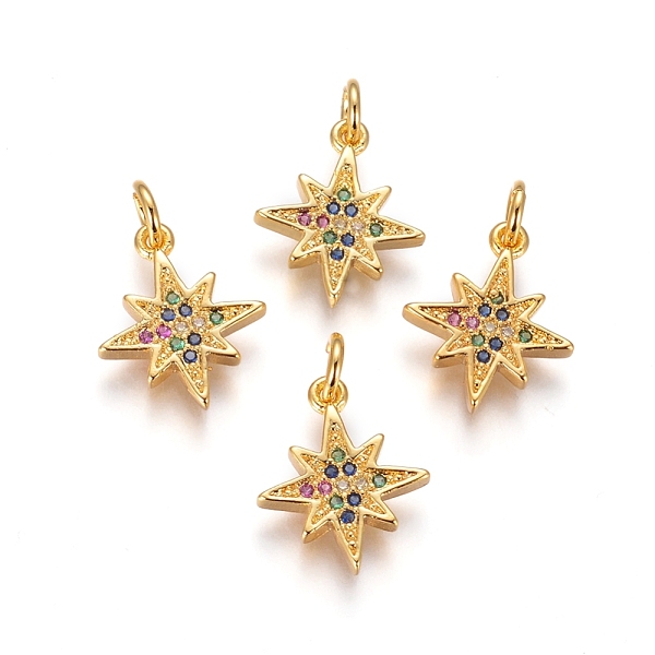 PandaHall Brass Charms, with Micro Pave Cubic Zirconia and Jump Rings, Star, Colorful, Golden, 14x12x2mm, Hole: 3mm Brass+Cubic Zirconia...
PandaHall Brass Charms, with Micro Pave Cubic Zirconia and Jump Rings, Star, Colorful, Golden, 14x12x2mm, Hole: 3mm Brass+Cubic Zirconia...
