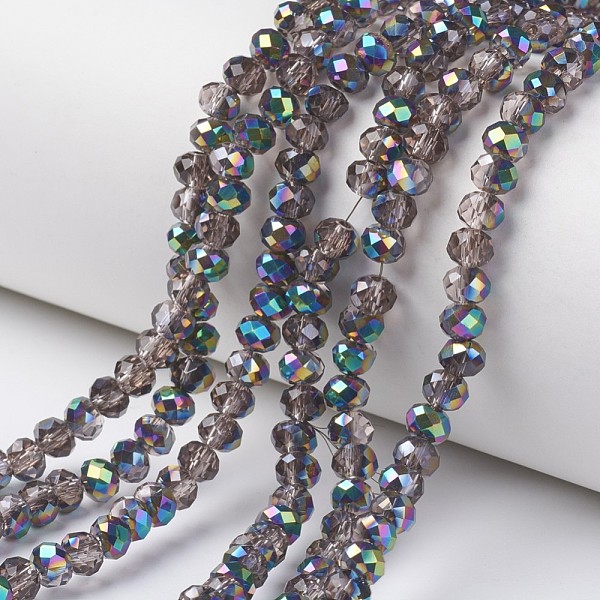 PandaHall Electroplate Transparent Glass Beads Strands, Half Multi-color Plated, Faceted, Rondelle, Gray, 8x6mm, Hole: 1mm, about...
PandaHall Electroplate Transparent Glass Beads Strands, Half Multi-color Plated, Faceted, Rondelle, Gray, 8x6mm, Hole: 1mm, about...