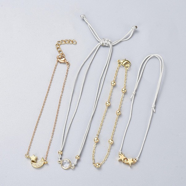 PandaHall Bracelets Sets, with Brass Micro Pave Cubic Zirconia Links and Brass Findings and 304 Stainless Steel Twisted Chains, Nylon Thread..., Gray
PandaHall Bracelets Sets, with Brass Micro Pave Cubic Zirconia Links and Brass Findings and 304 Stainless Steel Twisted Chains, Nylon Thread..., Gray