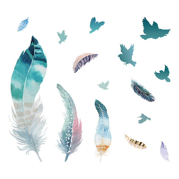 PandaHall PVC Wall Stickers, Wall Decoration, Feather Pattern, 840x390mm, 2pcs/set PVC Feather
PandaHall PVC Wall Stickers, Wall Decoration, Feather Pattern, 840x390mm, 2pcs/set PVC Feather