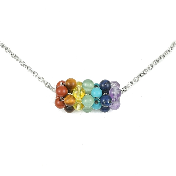 PandaHall Chakra Natural & Synthetic Gemstone Braided Pendant Necklaces, 304 Stainless Steel Cable Chains Necklace for Women, 16.46 inch...
PandaHall Chakra Natural & Synthetic Gemstone Braided Pendant Necklaces, 304 Stainless Steel Cable Chains Necklace for Women, 16.46 inch...