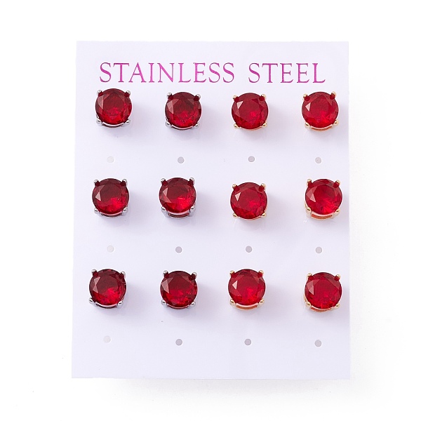 PandaHall 6 Pairs Cubic Zirconia Flat Round Stud Earrings, 304 Stainless Steel Jewelry for Women, Mixed Color, FireBrick, 8mm, Pin: 0.7mm..., Red
PandaHall 6 Pairs Cubic Zirconia Flat Round Stud Earrings, 304 Stainless Steel Jewelry for Women, Mixed Color, FireBrick, 8mm, Pin: 0.7mm..., Red