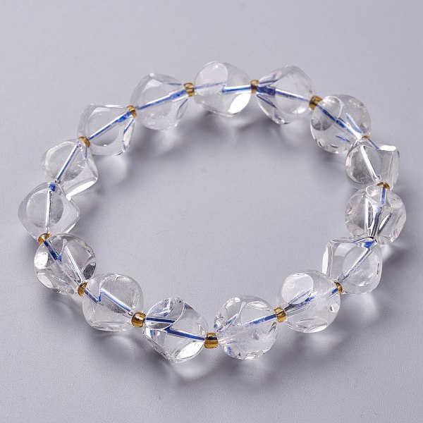 PandaHall Faceted Natural Quartz Crystal Stretch Beaded Bracelets, with Glass Beads, Six Sided Celestial Dice, Inner Diameter: 1-7/8~2-1/8...
PandaHall Faceted Natural Quartz Crystal Stretch Beaded Bracelets, with Glass Beads, Six Sided Celestial Dice, Inner Diameter: 1-7/8~2-1/8...