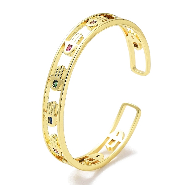 PandaHall Brass Pave Colorful Glass Open Cuff Bangles, Hamsa Hand Hollow Bangles for Women, Real 18K Gold Plated, Inner Diameter: 2-1/4 inch...
PandaHall Brass Pave Colorful Glass Open Cuff Bangles, Hamsa Hand Hollow Bangles for Women, Real 18K Gold Plated, Inner Diameter: 2-1/4 inch...