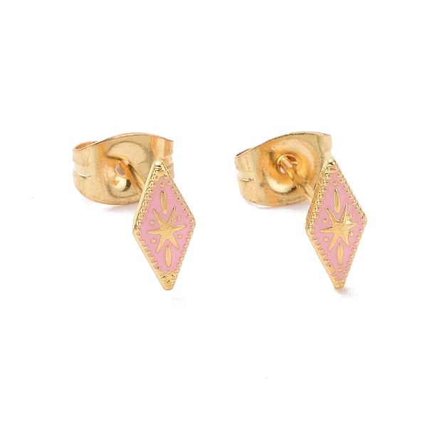 PandaHall Enamel Rhombus with Star Stud Earrings with 316L Surgical Stainless Steel Pins, Gold Plated 304 Stainless Steel Jewelry for Women..., Pink
PandaHall Enamel Rhombus with Star Stud Earrings with 316L Surgical Stainless Steel Pins, Gold Plated 304 Stainless Steel Jewelry for Women..., Pink
