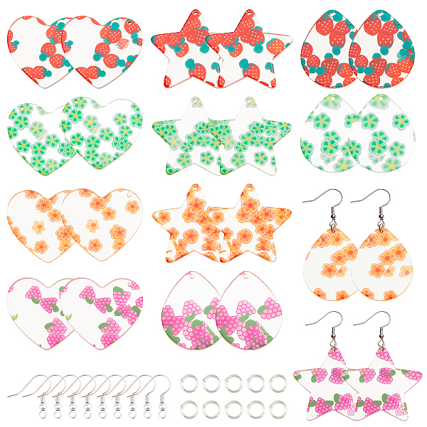 PandaHall DIY Dangle Earring Making Kits, Including 24Pcs 12 Style Cellulose Acetate(Resin) Pendants, 24Pcs Iron Earring Hooks and 30Pcs..., Multicolor
PandaHall DIY Dangle Earring Making Kits, Including 24Pcs 12 Style Cellulose Acetate(Resin) Pendants, 24Pcs Iron Earring Hooks and 30Pcs..., Multicolor