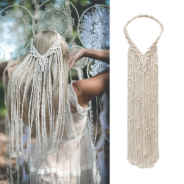 PandaHall Wedding Veil Bride Headpiece, Cotton Boho Headband Handmade White Macrame Tiara Headdress, Antique White, 700mm Cloth
PandaHall Wedding Veil Bride Headpiece, Cotton Boho Headband Handmade White Macrame Tiara Headdress, Antique White, 700mm Cloth