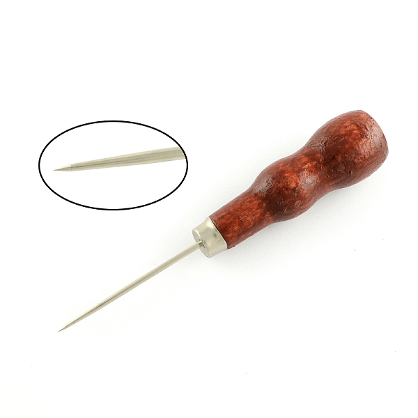 PandaHall Stainless Steel Bead Awls, with Wood Cover, Coconut Brown, 125x20mm, Pin: 1~1.9mm Steel Brown
PandaHall Stainless Steel Bead Awls, with Wood Cover, Coconut Brown, 125x20mm, Pin: 1~1.9mm Steel Brown