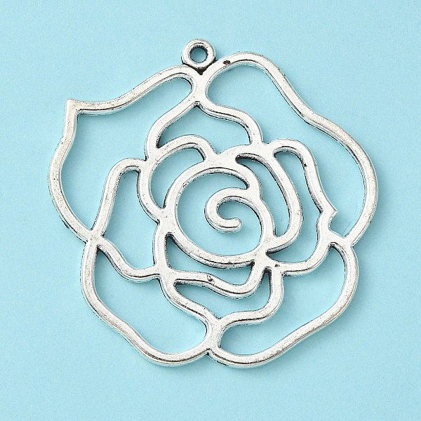 PandaHall Tibetan Style Alloy Pendants, Rose, Antique Silver, Lead Free and Cadmium Free, 43x39x2mm, Hole: 2mm Alloy Flower
PandaHall Tibetan Style Alloy Pendants, Rose, Antique Silver, Lead Free and Cadmium Free, 43x39x2mm, Hole: 2mm Alloy Flower