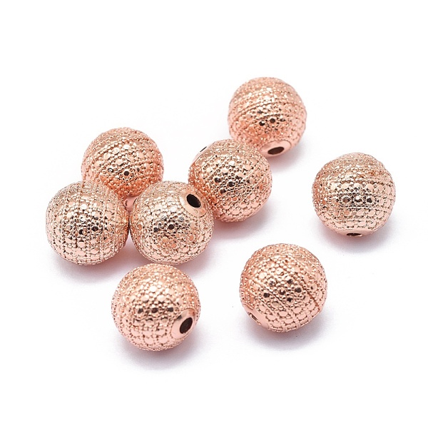 PandaHall Rack Plating Brass Beads, Long-Lasting Plated, Round with Dot, Rose Gold, 11~11.5mm, Hole: 2mm Brass Round
PandaHall Rack Plating Brass Beads, Long-Lasting Plated, Round with Dot, Rose Gold, 11~11.5mm, Hole: 2mm Brass Round
