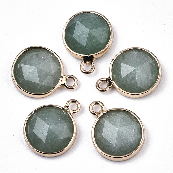 PandaHall Natural Green Aventurine Charms, with Light Gold Plated Brass Edge and Loop, Half Round/Dome, Faceted, 14x11x5mm, Hole: 1.5mm...
PandaHall Natural Green Aventurine Charms, with Light Gold Plated Brass Edge and Loop, Half Round/Dome, Faceted, 14x11x5mm, Hole: 1.5mm...