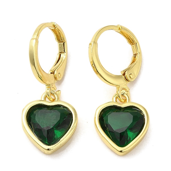 PandaHall Real 18K Gold Plated Brass Dangle Leverback Earrings, with Heart Glass, Green, 25.5x10mm Glass Heart Green
PandaHall Real 18K Gold Plated Brass Dangle Leverback Earrings, with Heart Glass, Green, 25.5x10mm Glass Heart Green