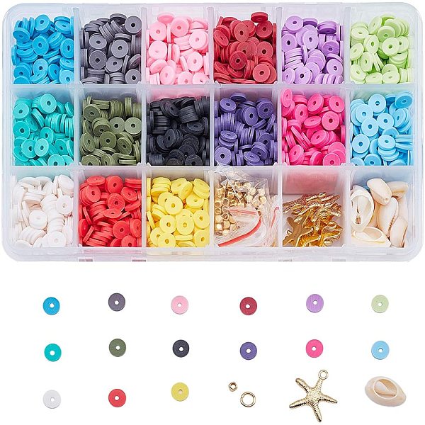 PandaHall Handmade Polymer Clay Beads, Disc/Flat Round, Heishi Beads, Mixed Color, 6x1mm, Hole: 2mm, about 190~200pcs/compartment..., Multicolor
PandaHall Handmade Polymer Clay Beads, Disc/Flat Round, Heishi Beads, Mixed Color, 6x1mm, Hole: 2mm, about 190~200pcs/compartment..., Multicolor