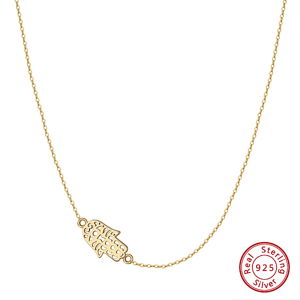 PandaHall 925 Sterling Silver Cable Chain Necklaces, Hamsa Hand Pendant Necklaces, Real 14K Gold Plated, 14.17 inch(36cm) Sterling Silver
PandaHall 925 Sterling Silver Cable Chain Necklaces, Hamsa Hand Pendant Necklaces, Real 14K Gold Plated, 14.17 inch(36cm) Sterling Silver